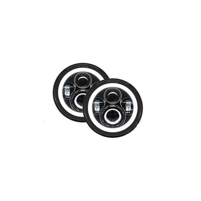 Jeep JK/CJ/TJ 7IN Headlights w/White DRL Halo and Amber Turn Signals