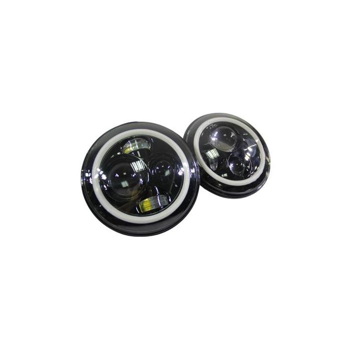 Jeep JK/CJ/TJ 7IN Headlights w/White DRL Halo and Amber Turn Signals