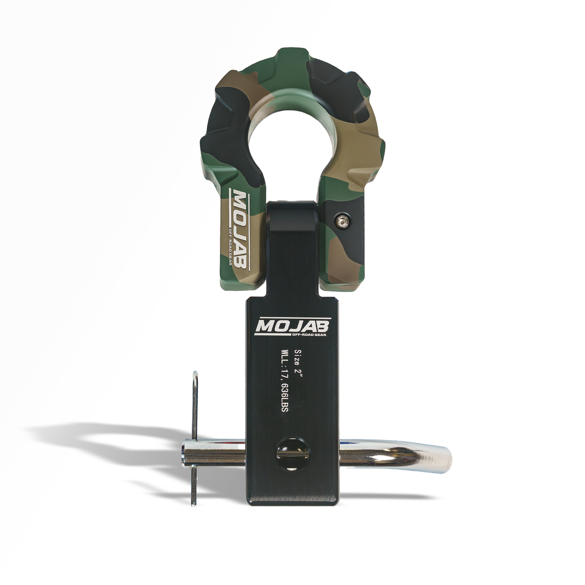 2'' Aluminum Hitch Receiver with Aluminum D-Shackle 9T-Ceramic coated