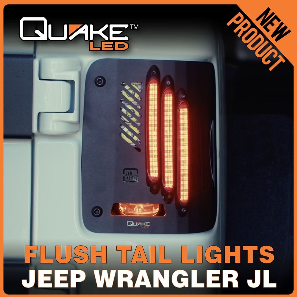 Jeep Wrangler JL Flush Mount LED Tail Lights – B.A.S.S. Technology – Sequential Turns – Bright Reverse - Metal Tek Series