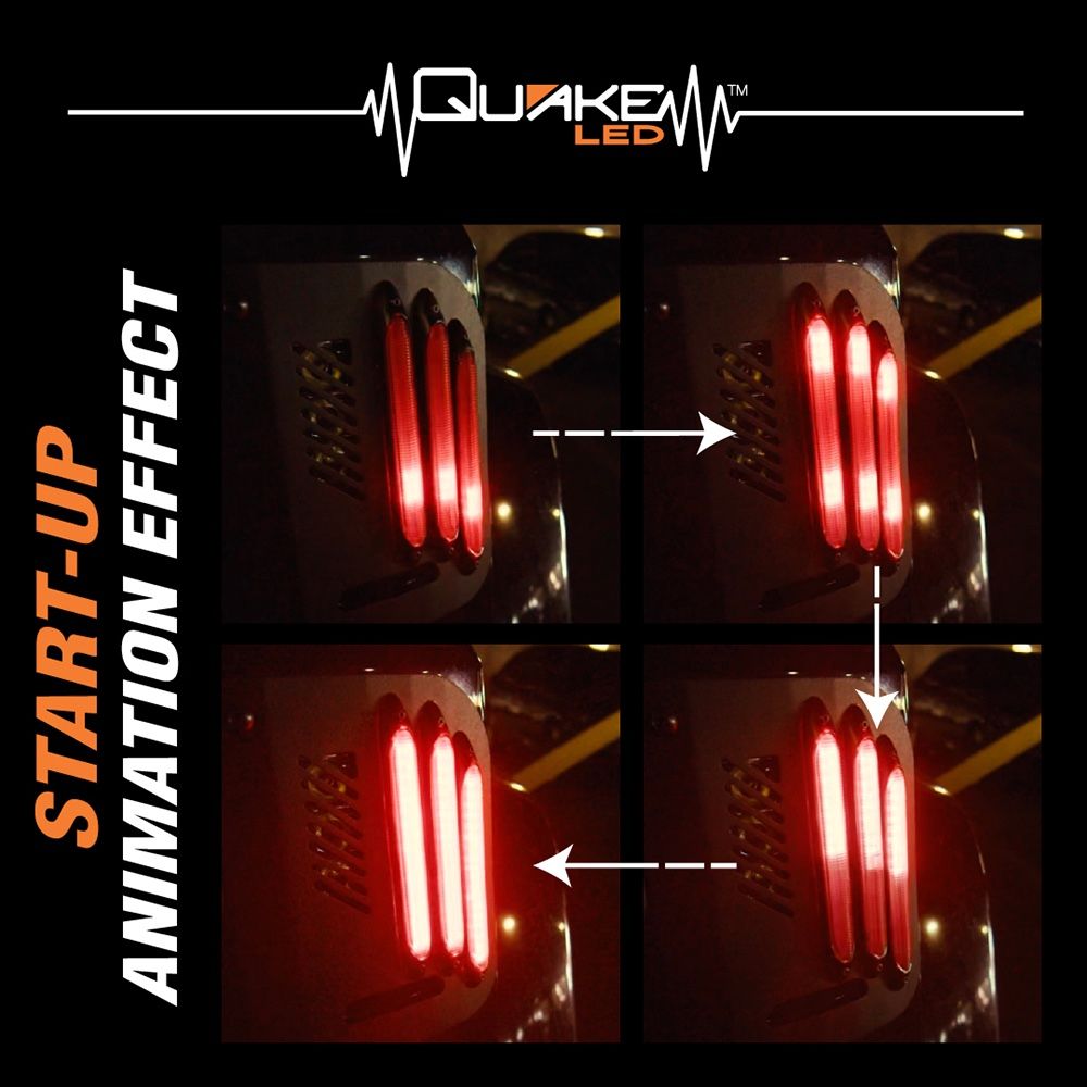 Jeep Wrangler JL Flush Mount LED Tail Lights – B.A.S.S. Technology – Sequential Turns – Bright Reverse - Metal Tek Series