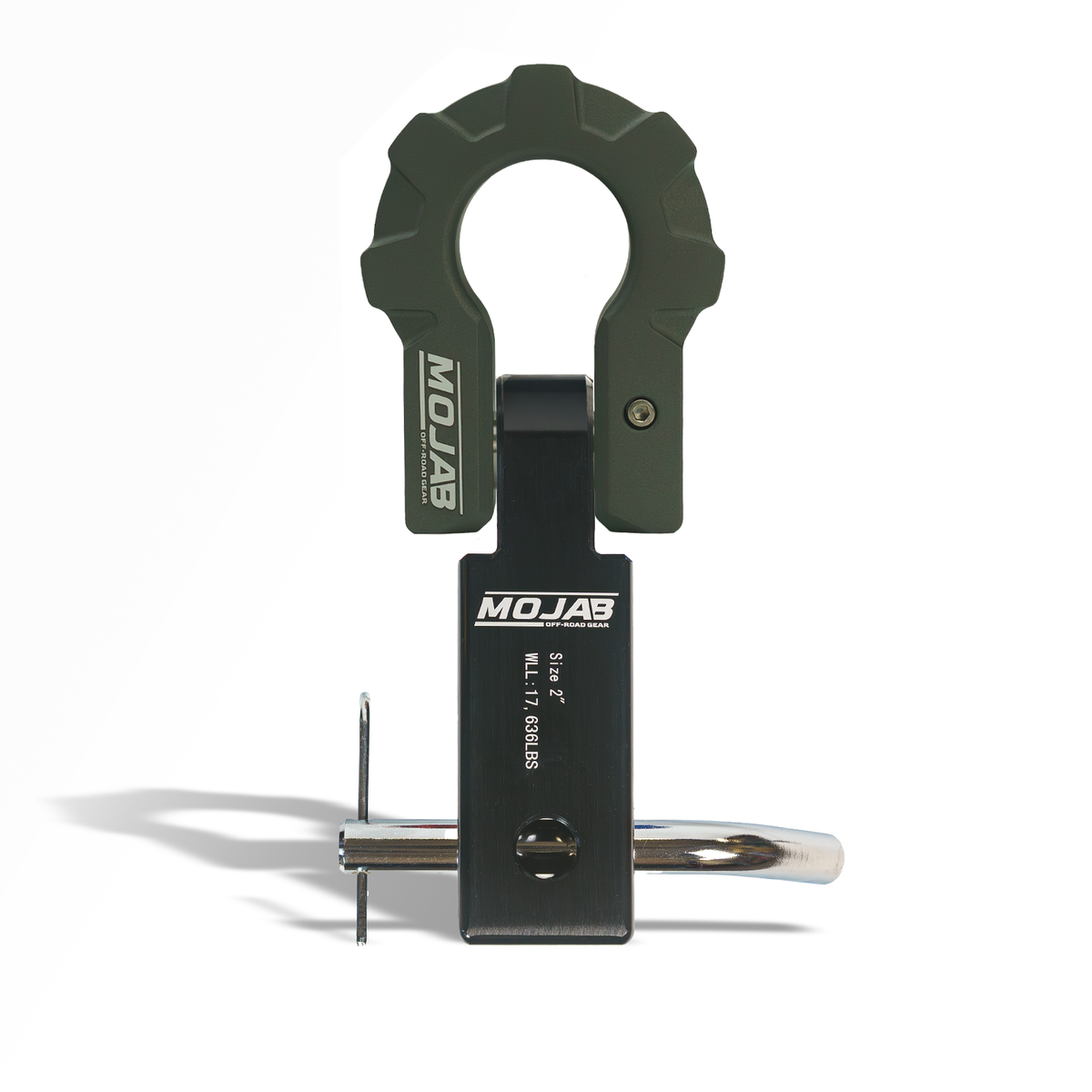 2'' Aluminum Hitch Receiver with Aluminum D-Shackle 9T-Ceramic coated