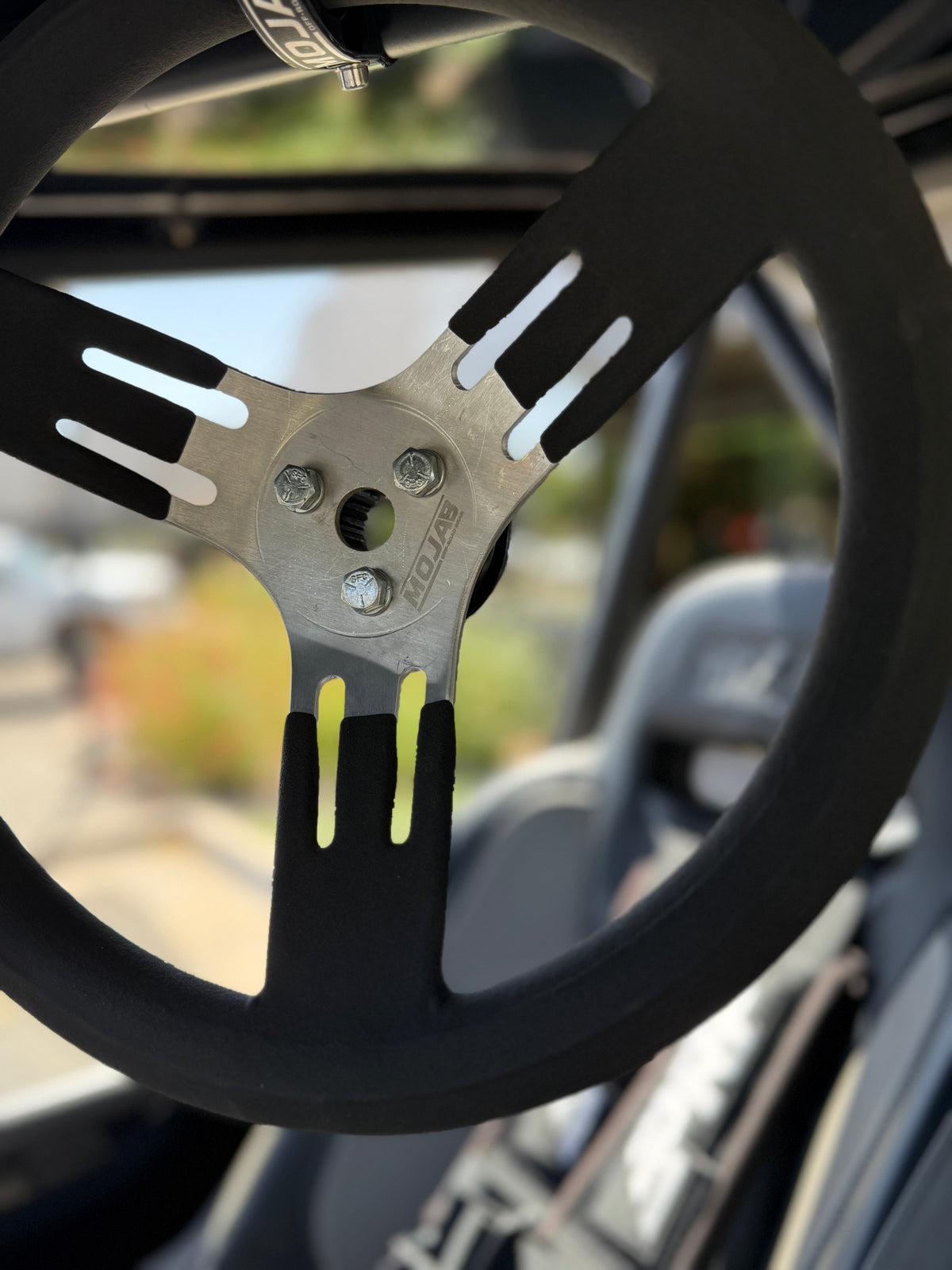 MOJAB 13" Aluminum Steering Wheel – 3-Bolt Pattern - Extended coating spokes