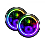 Jeep JK/CJ/TJ 7 Inch 45 Watt High/Low Headlight RGB HD Accent Tempest Series Quake LED