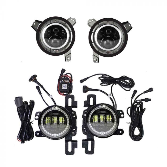 Jeep Wrangler JL/Gladiator 9 Inch HD Headlights 4 Inch HD Fog Lights