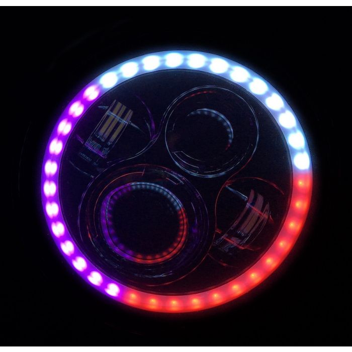Jeep JK/CJ/TJ 7 Inch 45 Watt High/Low Headlight RGB HD Accent Tempest Series Quake LED