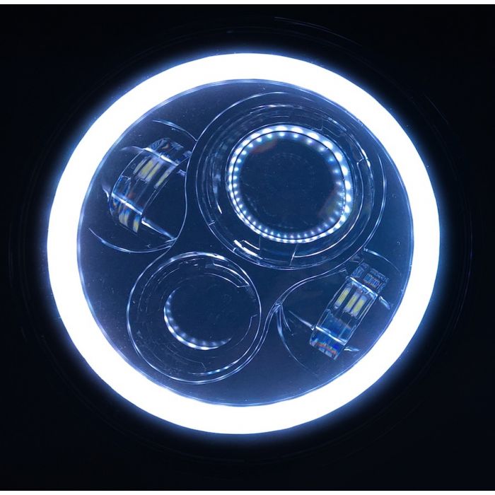 Jeep JL/JT White DRL Halo/Amber Turn Signal Headlight/Fog Light Set