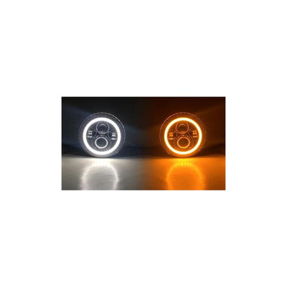 Jeep JK/CJ/TJ 7IN Headlights w/White DRL Halo and Amber Turn Signals