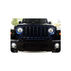 Jeep JL/JT White DRL Halo/Amber Turn Signal Headlight/Fog Light Set