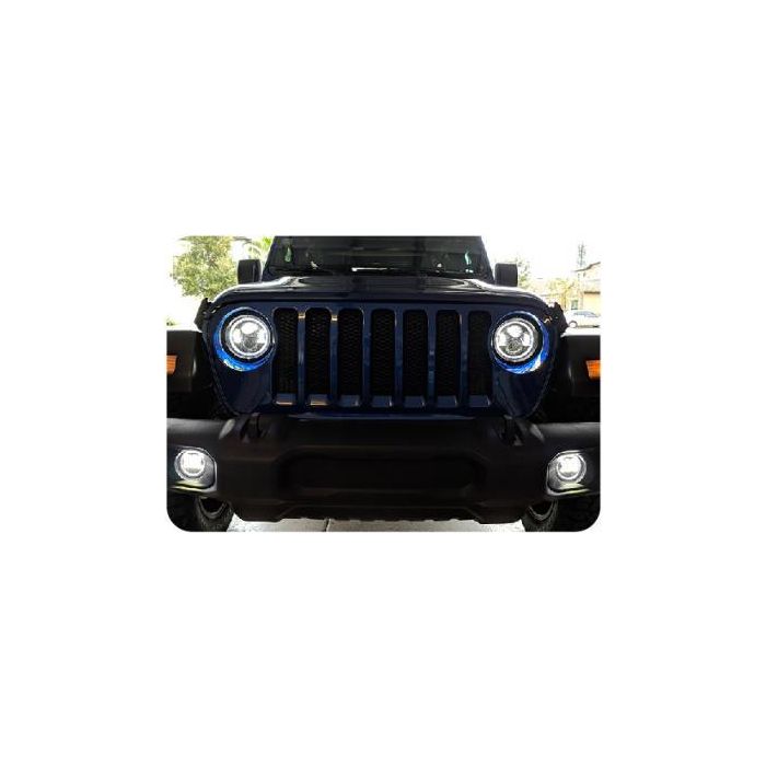 Jeep JK/CJ/TJ 7IN Headlights and Fog Lights w/White DRL Halo and Amber Turn Signals