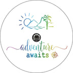 Adventure Awaits White Spare Tire Cover