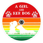 A Girl And Her Dog Rainbow & White Spare Tire Cover
