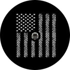 American Flag Tire Tracks Black Spare Tire Cover