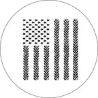 American Flag Tire Tracks White Spare Tire Cover