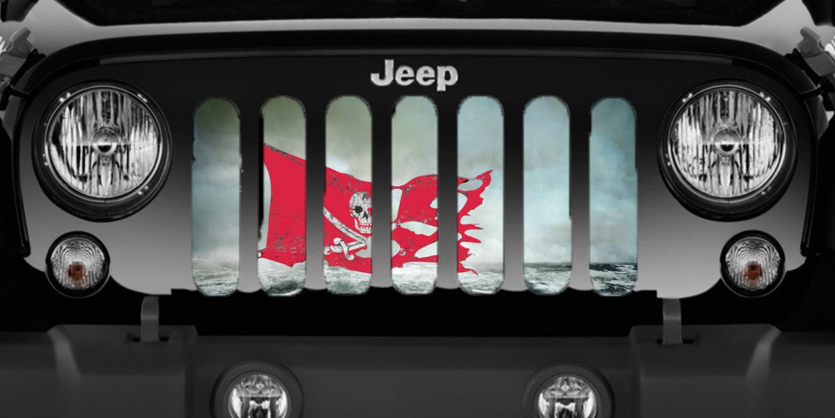 ARGH!!!! Red Pirate Flag Grille Insert