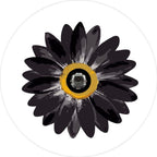 Artsy Daisy Flower White Background Spare Tire Cover
