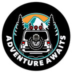 Adventure Awaits Black 2 Spare Tire Cover