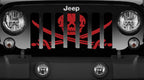 Ahoy Matey Dark Red Pirate Flag Grille Insert