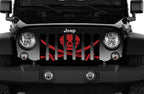 Ahoy Matey Dark Red Pirate Flag Grille Insert