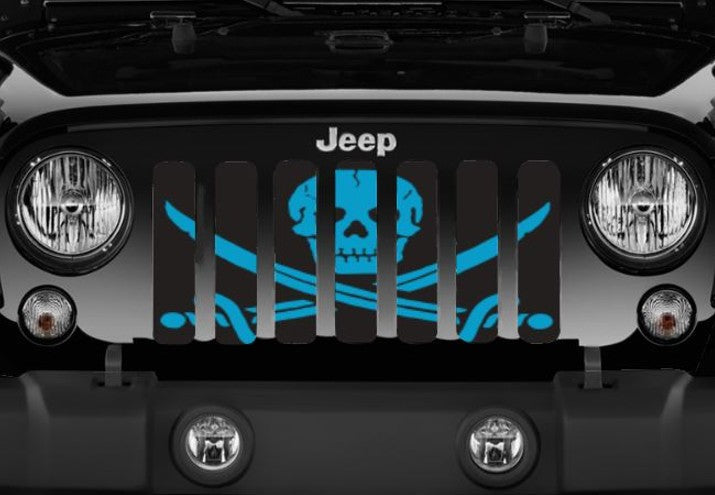 Platinum Ahoy Matey Oasis Blue Pirate Flag Grille Insert