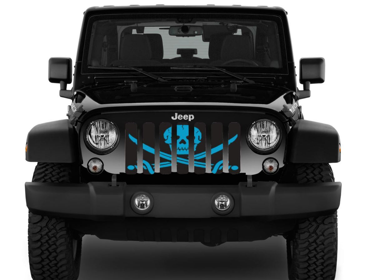 Platinum Ahoy Matey Oasis Blue Pirate Flag Grille Insert