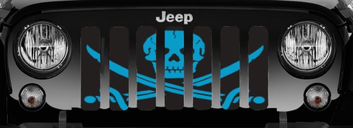 Ahoy Matey Oasis Blue Pirate Flag Grille Insert