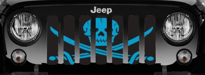 Platinum Ahoy Matey Oasis Blue Pirate Flag Grille Insert