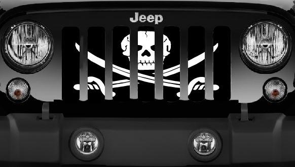 Platinum Ahoy Matey Pirate Flag Grille Insert