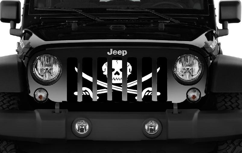 Platinum Ahoy Matey Pirate Flag Grille Insert