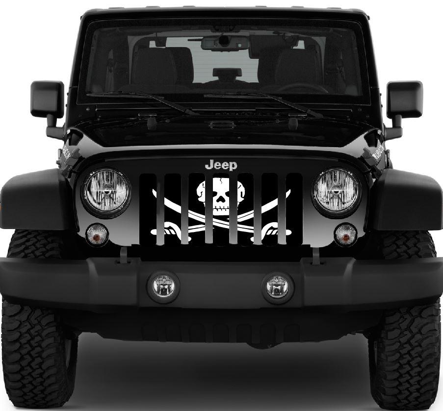 Platinum Ahoy Matey Pirate Flag Grille Insert