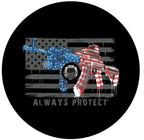 Always Protect American Flag Gun Spare Tire Cover