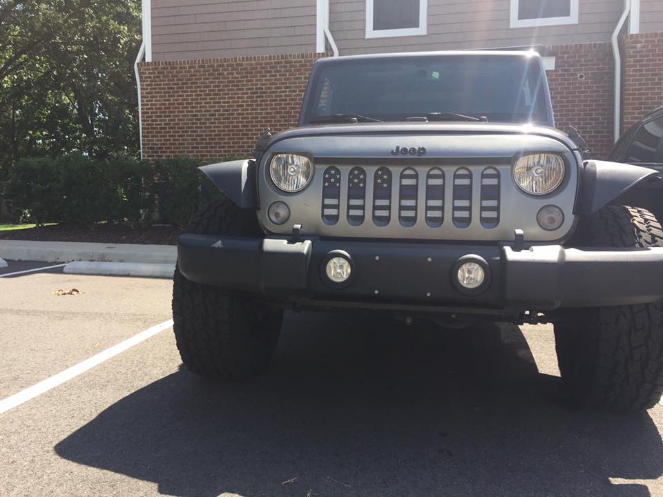 American Black and White Back the Blue Grille Insert