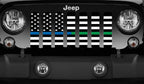 American Black and White Back the Blue and Green Grille Insert