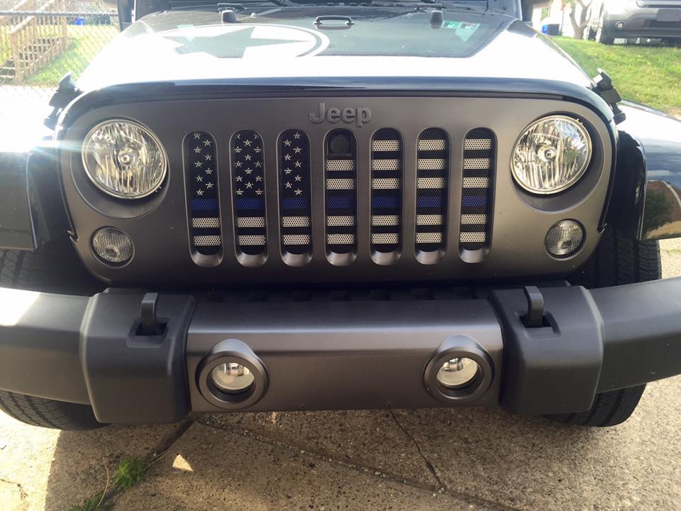 American Black and White Back the Blue Grille Insert