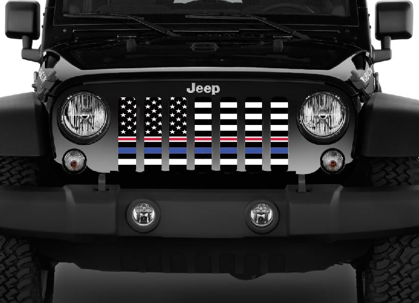 American Black and White Back the Blue and Nurses Grille Insert