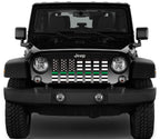American Black and White Thin Green Line Military Grille Insert
