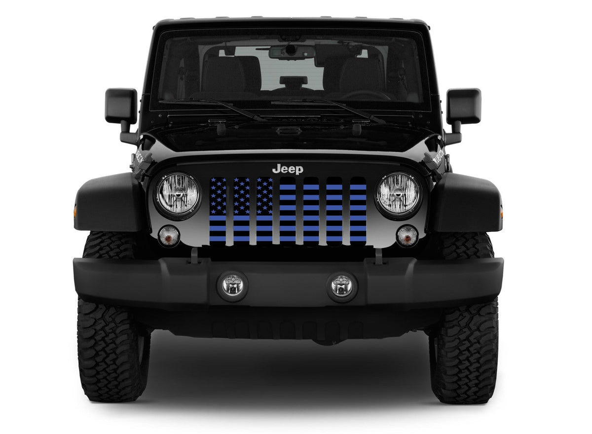 Black and Blue American Flag Grille Insert