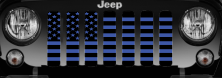 Platinum Black and Blue American Flag Grille Insert