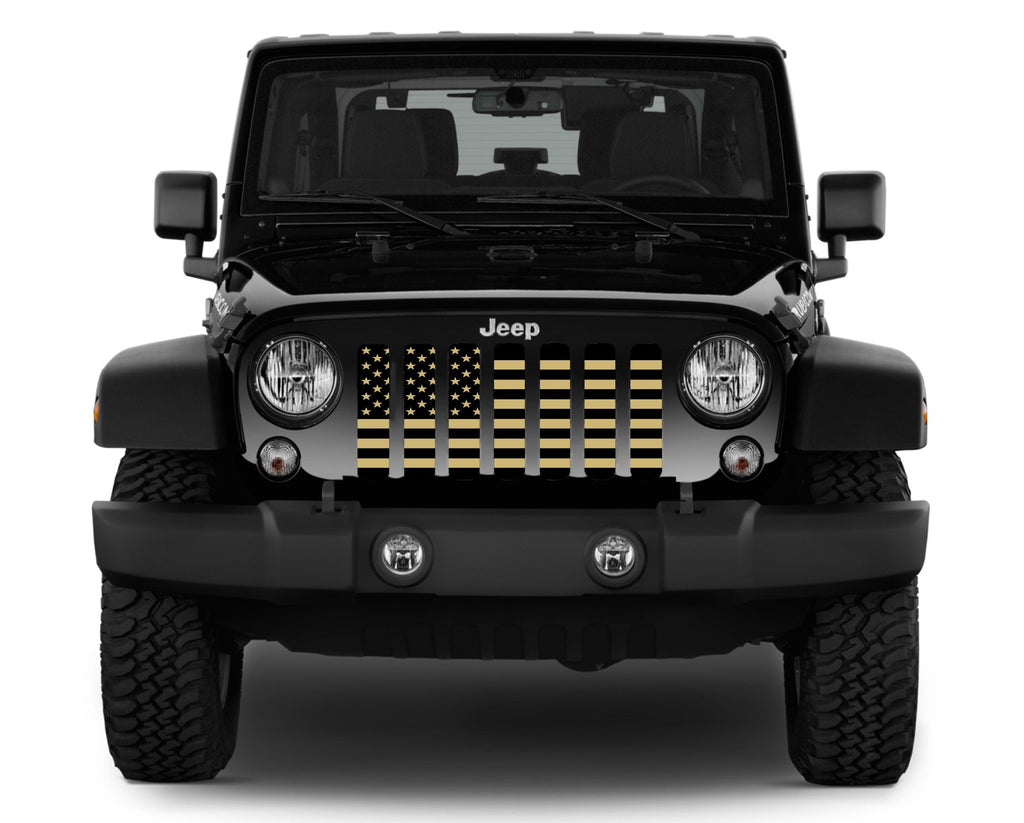 Black and Gold American Flag Grille Insert