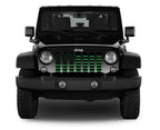 Platinum Black and Green American Flag Grille Insert