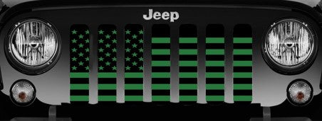 Platinum Black and Green American Flag Grille Insert