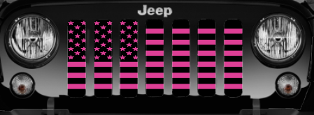 Platinum Black and Hot Pink American Flag Grille Insert