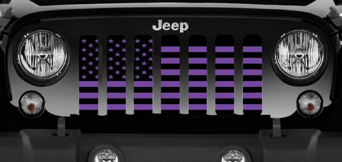 Black and Purple American Flag Grille Insert