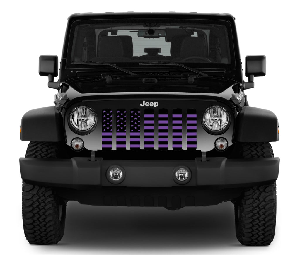 Black and Purple American Flag Grille Insert