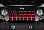 Platinum Black and Red American Flag Grille Insert
