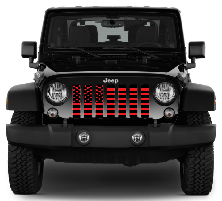 Black and Red American Flag Grille Insert