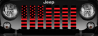Black and Red American Flag Grille Insert