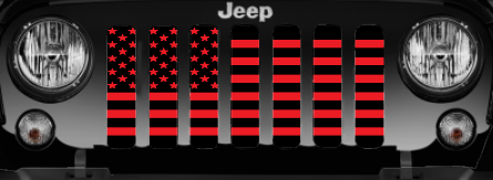 Platinum Black and Red American Flag Grille Insert