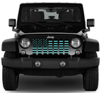 Platinum Black and Teal American Flag Grille Insert