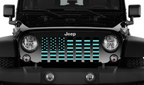 Black and Teal American Flag Grille Insert